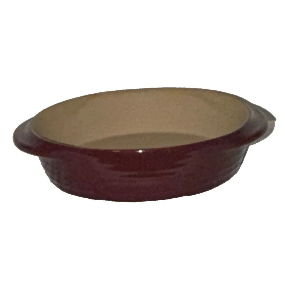 Pampered Chef Family Heritage Stoneware 9in 2.4 qt Oven Freezer Microwave Safe.
